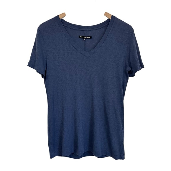 rag & bone Tops - Rag & Bone Jean Womens Short Sleeve Cotton V Neck T Shirt Size Small Blue